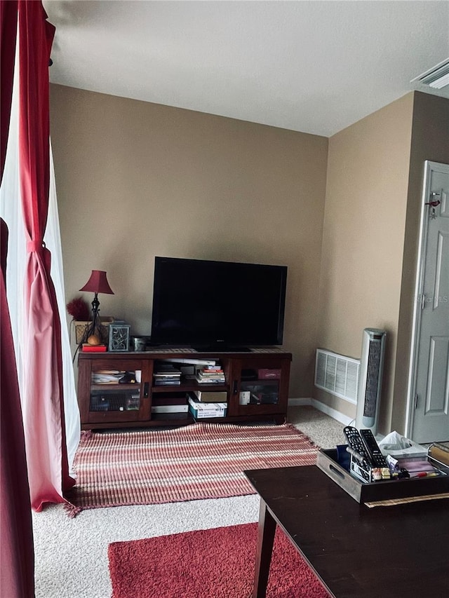 living room featuring carpet flooring