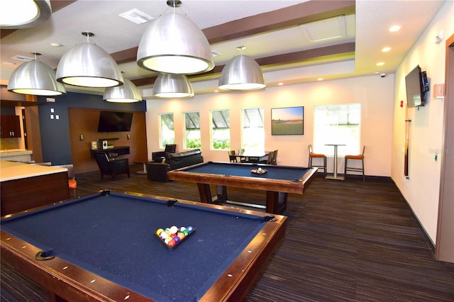 recreation room with billiards