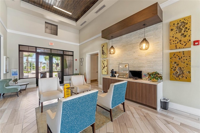 reception area with french doors