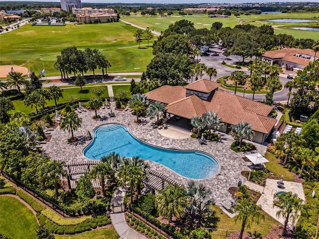 view of swimming pool featuring a patio