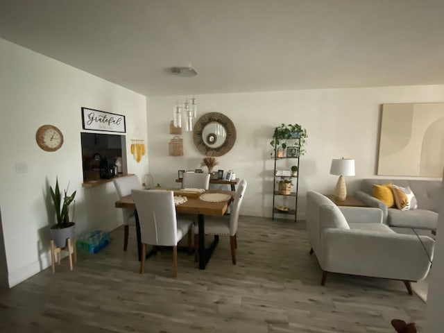 dining area featuring hardwood / wood-style flooring