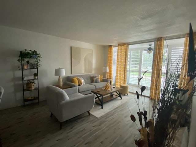 living room featuring hardwood / wood-style flooring