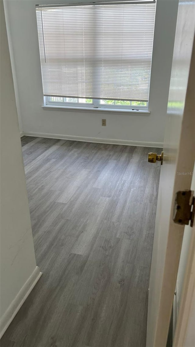 spare room featuring dark wood-type flooring