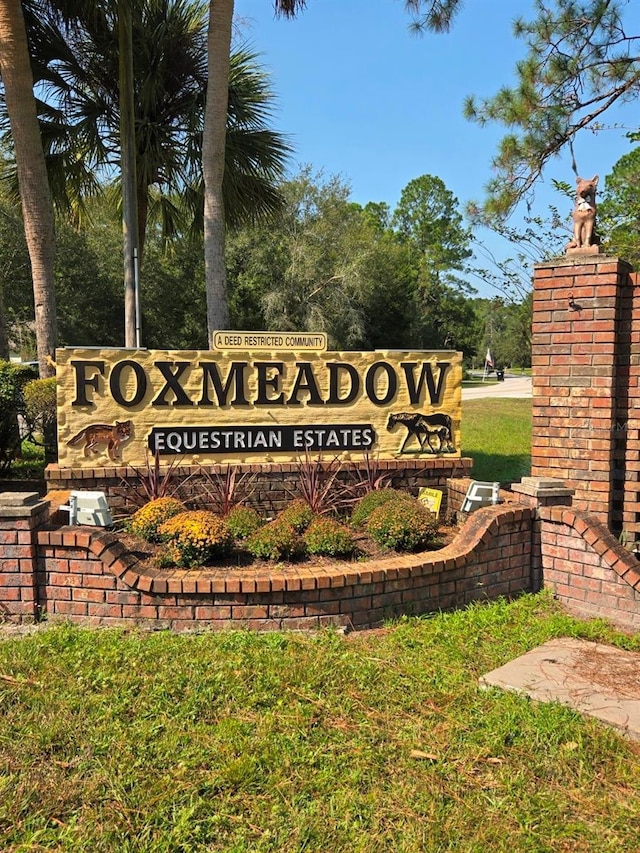 view of community sign