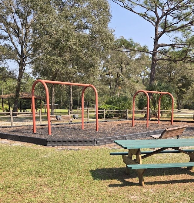 community playground with a yard