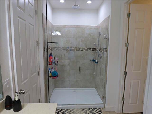 bathroom with walk in shower