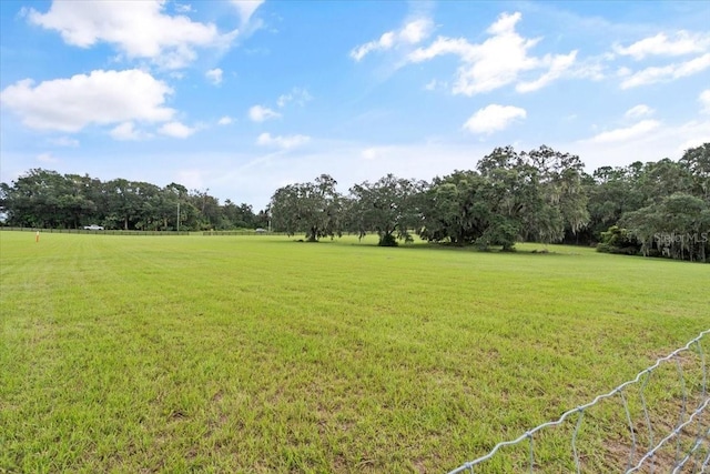 view of yard with a rural view