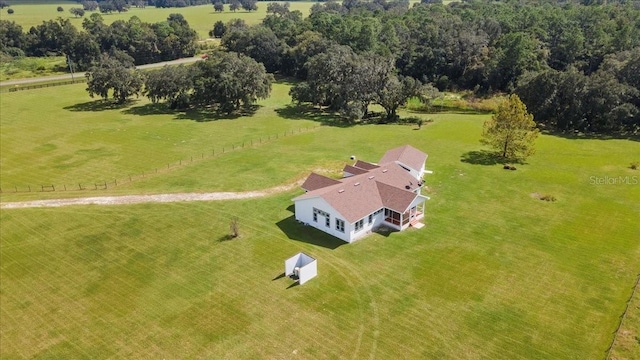 bird's eye view featuring a rural view