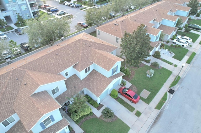 drone / aerial view with a residential view
