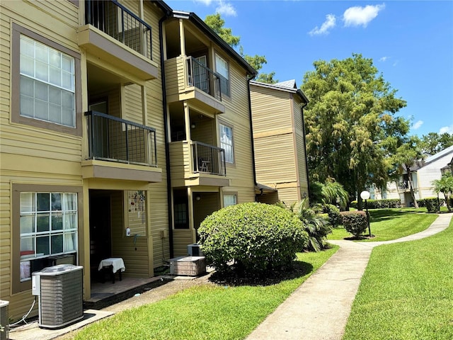 view of property featuring central air condition unit