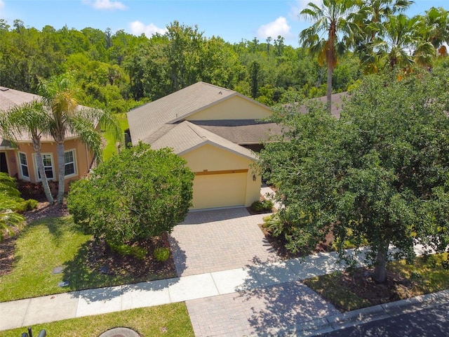 view of front of home with a garage