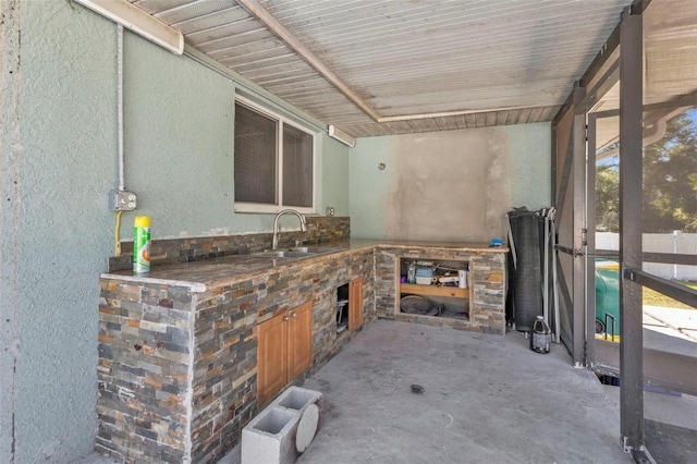 view of patio featuring sink