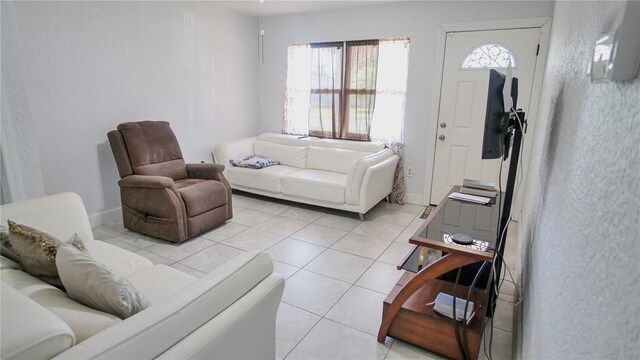 view of tiled living room