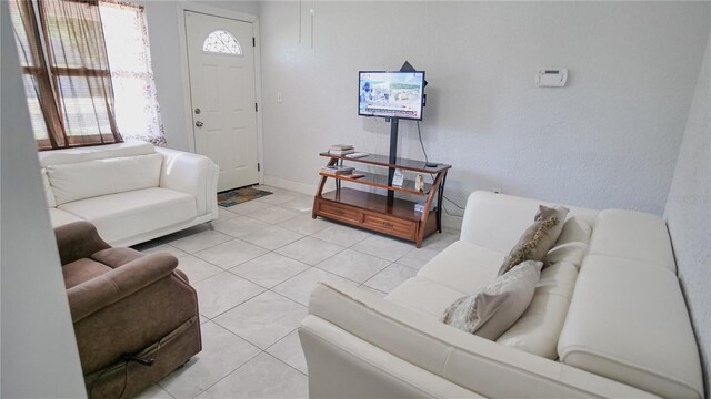 view of tiled living room