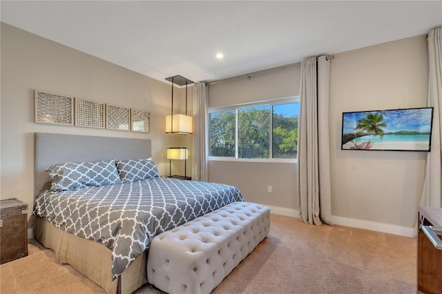 bedroom featuring carpet