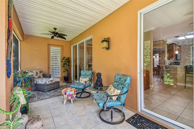 view of patio / terrace with ceiling fan