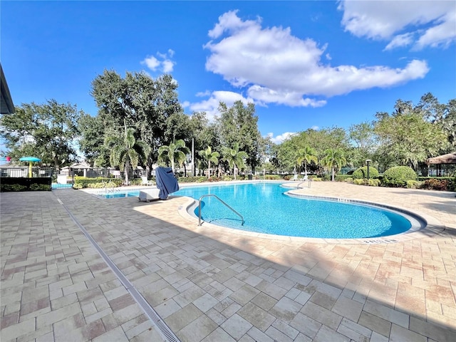 view of pool featuring a patio area