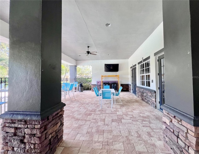3040 Palermo Rose Way, Kissimmee, FL 34746 - view of patio featuring outdoor dining space and a ceiling fan