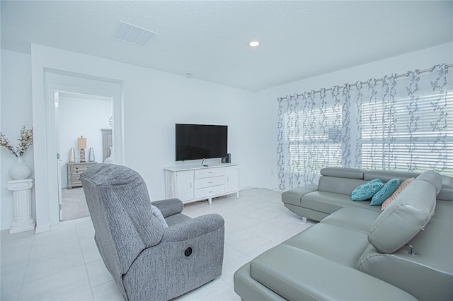 view of tiled living room