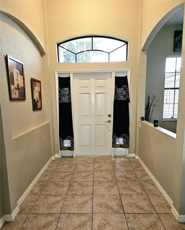 view of tiled foyer entrance