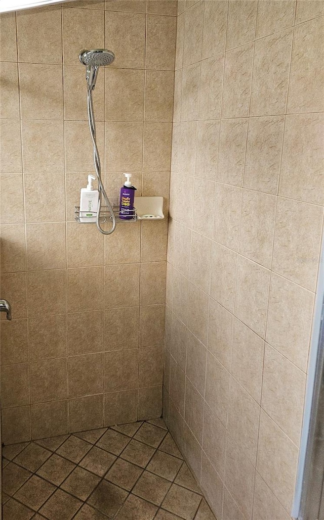 bathroom featuring tiled shower