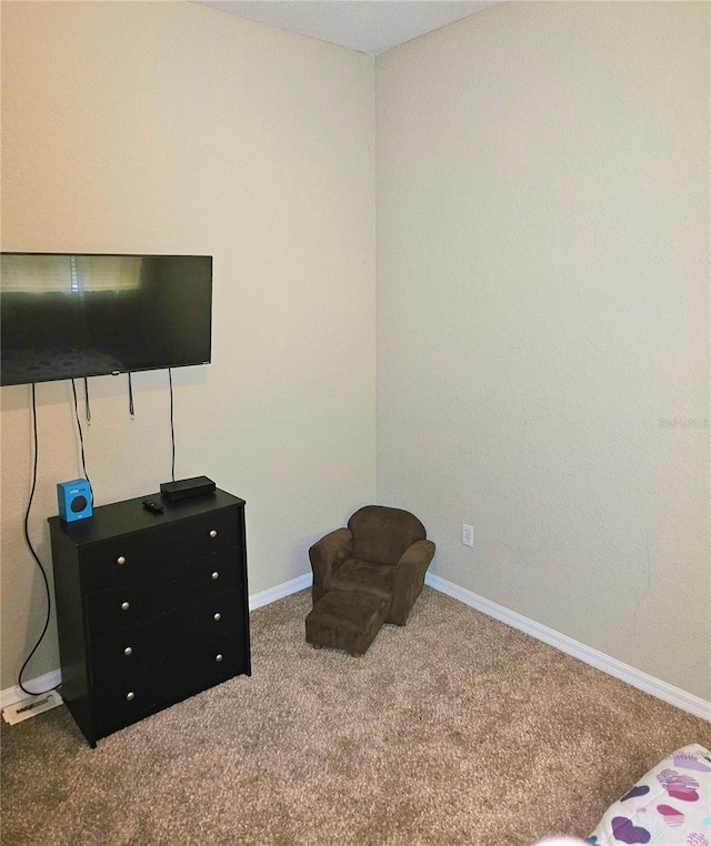 living area with carpet floors