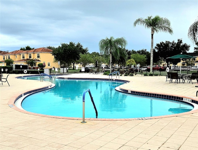 view of pool featuring a patio area