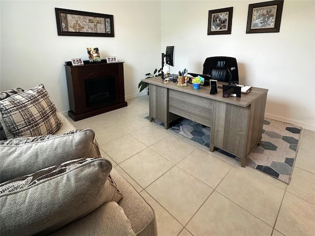 office space featuring light tile patterned floors