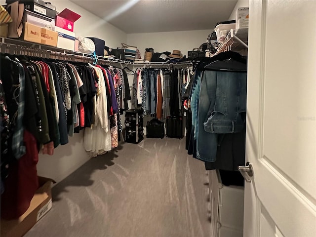 spacious closet with carpet flooring