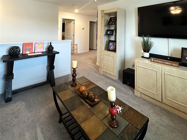 living room featuring carpet flooring