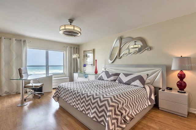 bedroom featuring light hardwood / wood-style floors