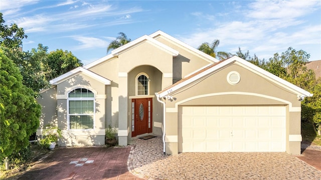 view of front of house featuring a garage