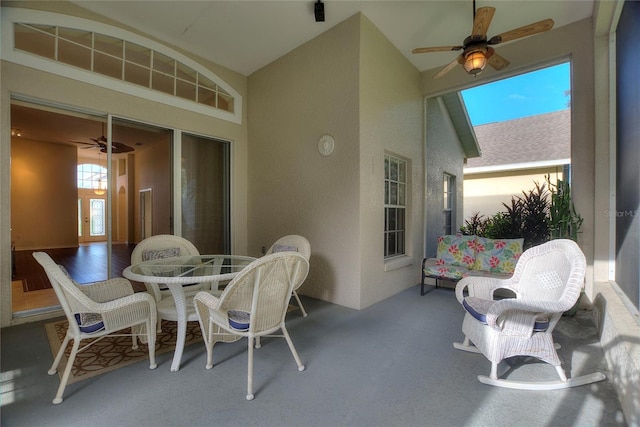 view of patio / terrace featuring ceiling fan