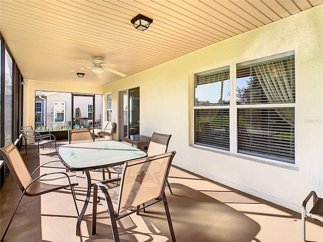 view of patio with ceiling fan