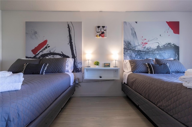 bedroom featuring light hardwood / wood-style floors