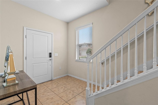 view of tiled foyer