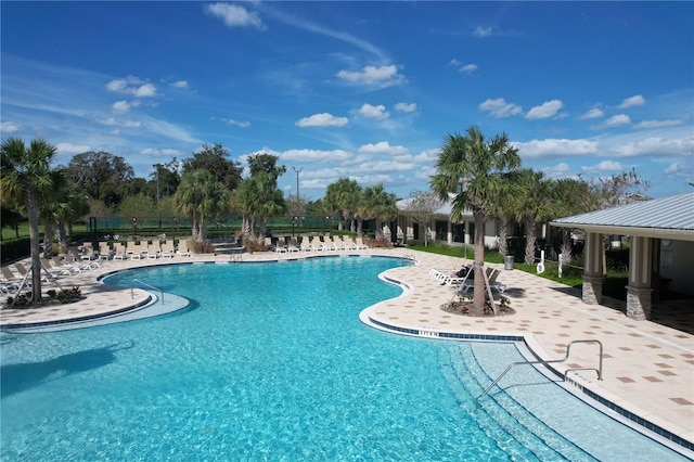 view of pool with a patio area