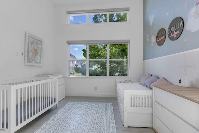 bedroom with a crib