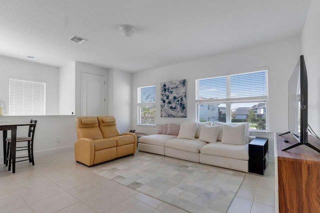 view of tiled living room