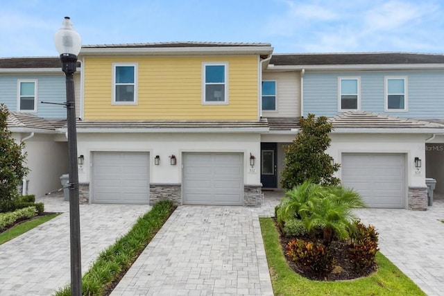 view of property with a garage