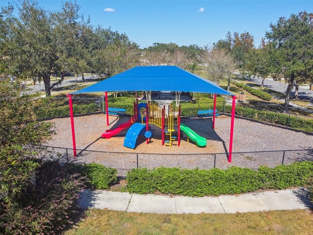 community playground with fence