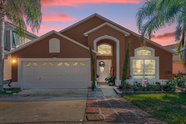 view of front of home featuring a garage