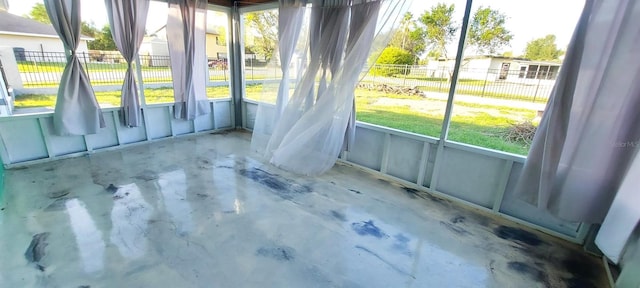 view of unfurnished sunroom