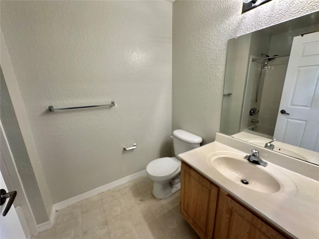 full bathroom featuring vanity, toilet, and shower / bath combination