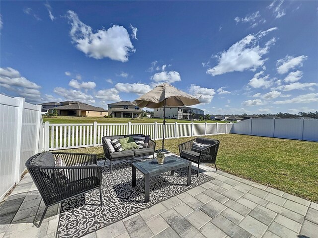 view of patio with an outdoor hangout area