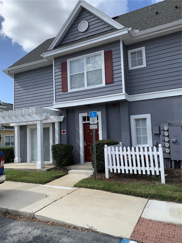 multi unit property with a pergola