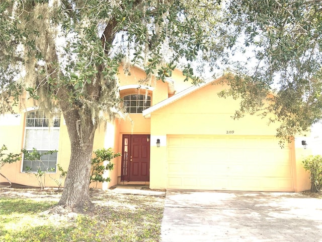 view of front of house with a garage