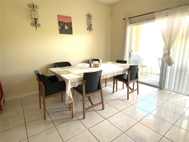 view of tiled dining area