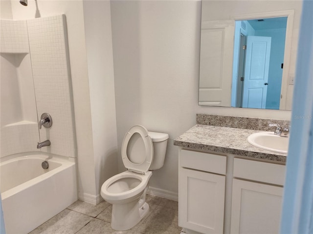 114 Mandovi St, Davenport, FL 33837 - full bath featuring tile patterned flooring, baseboards, toilet, vanity, and shower / tub combination