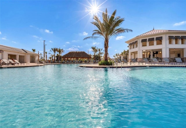 view of pool with a patio